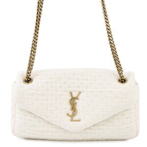 Saint Laurent Paris Chain Shoulder Bag Calypso White
